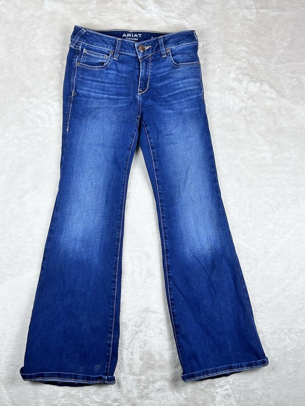 Ariat Perfect Rise Flare Dark Wash Mid Rise Jeans Womens 27S Western Cowgirl